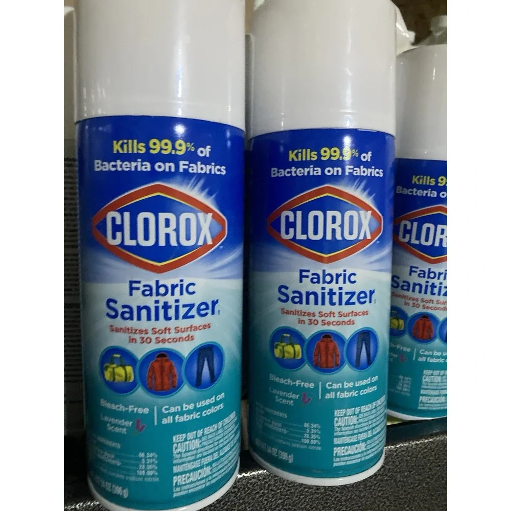 3 New Cans Of Clorox Fabric Sanitizer Spray - Lavender Scent 14 oz. Disinfectant - Picture 1 of 1